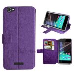 Housse etui coque pochette portefeuille pour wiko highway pure 4g + film ecran - mauve