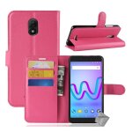 Housse etui coque pochette portefeuille pour wiko jerry 3 + film ecran - rose