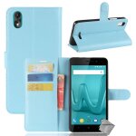 Housse etui coque pochette portefeuille pour wiko lenny 4 plus + film ecran - bleu