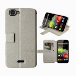 Housse etui coque pochette portefeuille pour wiko rainbow 4g + film ecran - blanc