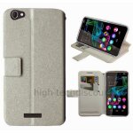 Housse etui coque pochette portefeuille pour wiko ridge fab 4g + film ecran - blanc