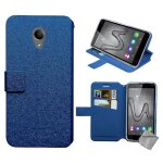Housse etui coque pochette portefeuille pour wiko robby + film ecran - bleu