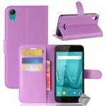 Housse etui coque pochette portefeuille pour wiko sunny 2 + film ecran - mauve Housse etui coque pochette portefeuille pour wiko sunny 2 + film ecran - mauve