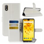 Housse etui coque pochette portefeuille pour wiko view 2 go + film ecran - blanc Housse etui coque pochette portefeuille pour wiko view 2 go + film ecran - blanc