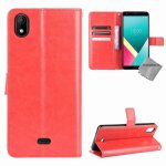 Housse etui coque pochette portefeuille pour wiko y61 + film ecran - rouge