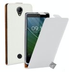 Housse etui coque pochette pu cuir fine pour acer liquid zest 4g z528 + verre trempe - blanc