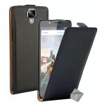 Housse etui coque pochette pu cuir fine pour archos 55 helium ultra + film ecran - noir