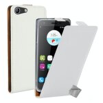 Housse etui coque pochette pu cuir fine pour orange dive 71 + verre trempe - blanc