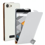 Housse etui coque pochette pu cuir fine pour sfr startrail 8 + film ecran - blanc