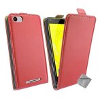Housse etui coque pochette pu cuir fine pour wiko jerry + film ecran - rouge