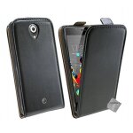 Housse etui coque pochette pu cuir fine pour wiko u feel lite + verre trempe - noir