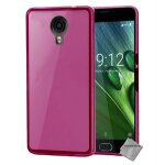 Housse etui coque pochette silicone gel fine pour acer liquid z6 plus + verre trempe - rose