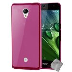Housse etui coque pochette silicone gel fine pour acer liquid zest 3g z525 + film ecran - rose