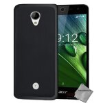 Housse etui coque pochette silicone gel fine pour acer liquid zest 3g z525 + verre trempe - noir