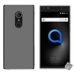 Housse etui coque pochette silicone gel fine pour alcatel 3l + verre trempe - gris