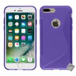 Housse etui coque pochette silicone gel fine pour apple iphone 8 plus + verre trempe - mauve