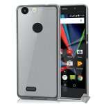 Housse etui coque pochette silicone gel fine pour archos 55 diamond selfie + film ecran - blanc transparent ...