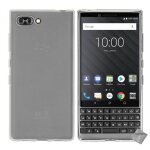 Housse etui coque pochette silicone gel fine pour blackberry key2 + verre trempe - blanc transparent