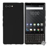 Housse etui coque pochette silicone gel fine pour blackberry key2 le + verre trempe - noir