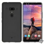 Housse etui coque pochette silicone gel fine pour htc u12 + (u12 plus) + film ecran - gris