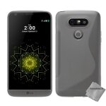 Housse etui coque pochette silicone gel fine pour lg g5 + verre trempe - transparent