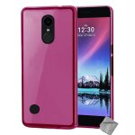 Housse etui coque pochette silicone gel fine pour lg k8 (2017) + verre trempe - rose