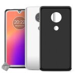 Housse etui coque pochette silicone gel fine pour motorola moto g7 plus + film ecran - noir