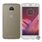 Housse etui coque pochette silicone gel fine pour motorola moto z2 force + film ecran - blanc transparent ...