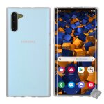 Housse etui coque pochette silicone gel fine pour samsung galaxy note 10 + film ecran - blanc transparent ...