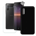 Housse etui coque pochette silicone gel fine pour sony xperia 10 ii + film ecran - noir