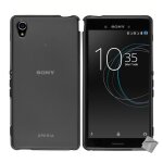 Housse etui coque pochette silicone gel fine pour sony xperia xa1 ultra + film ecran - gris