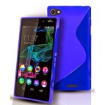 Housse etui coque pochette silicone gel fine pour wiko ridge 4g + film ecran - bleu