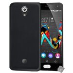 Housse etui coque pochette silicone gel fine pour wiko u feel + film ecran - noir