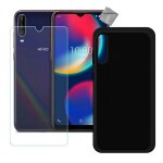 Housse etui coque pochette silicone gel fine pour wiko view 4 lite + film ecran - noir