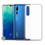 Housse etui coque pochette silicone gel fine pour zte axon 10 pro + verre trempe - blanc transparent
