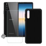 Housse etui coque pochette silicone gel sony xperia 10 iii + film ecran - noir
