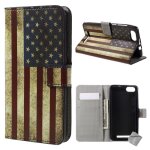 Housse etui coque portefeuille pu cuir pour wiko jerry + verre trempe - usa