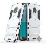 Housse etui coque rigide anti choc pour motorola moto g6 + film ecran - argent