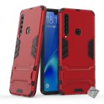 Housse etui coque rigide anti choc pour samsung galaxy a9 (2018) + film ecran - rouge