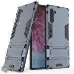 Housse etui coque rigide anti choc pour samsung galaxy note 10 + film ecran - bleu fonce