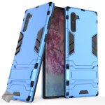 Housse etui coque rigide anti choc pour samsung galaxy note 10 + verre trempe - bleu clair