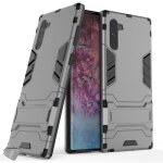 Housse etui coque rigide anti choc pour samsung galaxy note 10 + verre trempe - gris