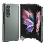 Housse etui coque rigide avant arri�re samsung galaxy z fold 3 5g - transparent