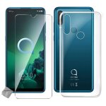 Housse etui coque silicone gel alcatel 3x (2019) + verre trempe - transparent tpu