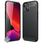 Housse etui coque silicone gel carbone pour apple iphone 13 mini + film ecran - noir