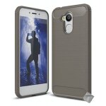Housse etui coque silicone gel carbone pour huawei honor 6a pro + verre trempe - gris