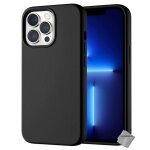 Housse etui coque silicone gel fine apple iphone 13 pro + verre trempe - noir