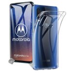 Housse etui coque silicone gel motorola one vision + film ecran - transparent tpu