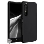 Housse etui coque silicone gel fine pour sony xperia 1 iii + verre trempe - noir Housse etui coque silicone gel fine pour sony xperia 1 iii + verre trempe - noir