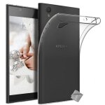 Housse etui coque silicone gel fine sony xperia l1 + verre trempe - transparent tpu